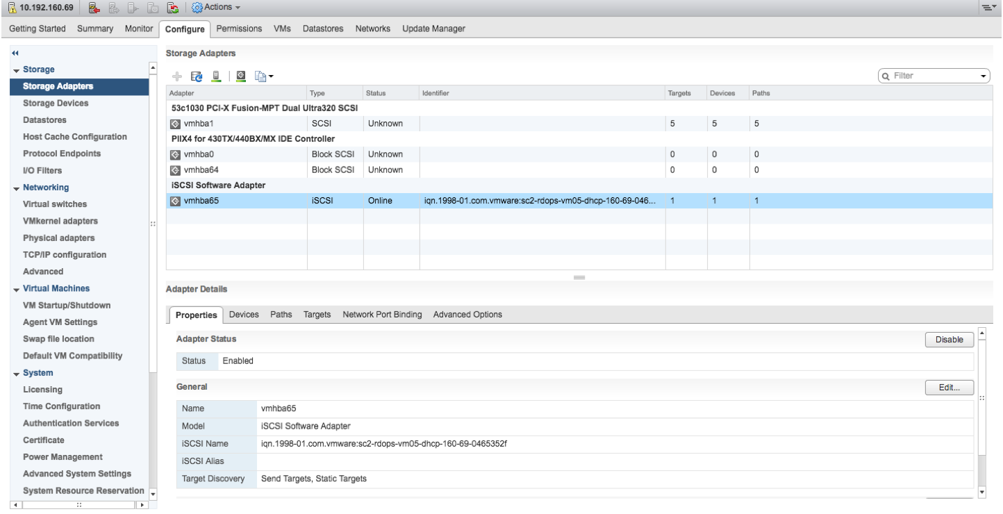 Vmware 7 iscsi настройка