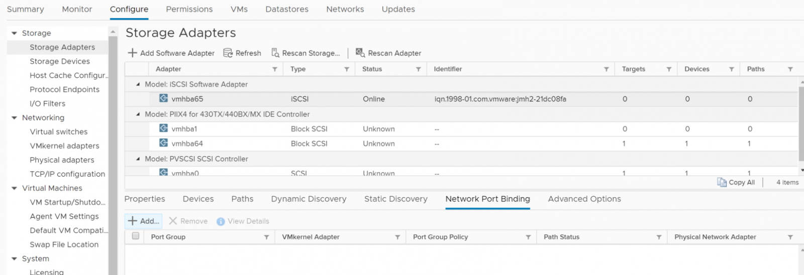 Vmware 7 iscsi настройка