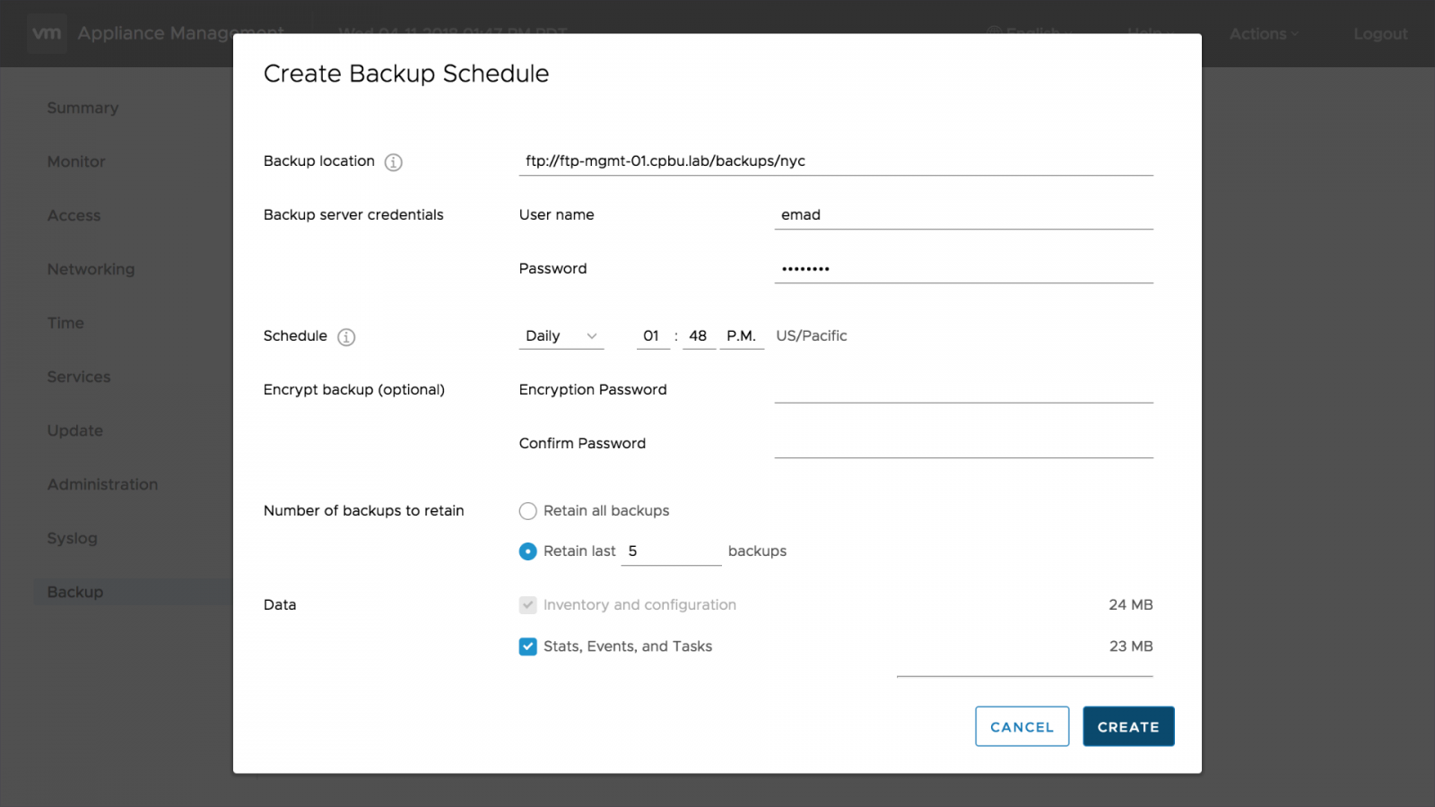 vCenter Server Appliance 6.7 File-Based Backup and Restore Walkthroughs - Scheduler