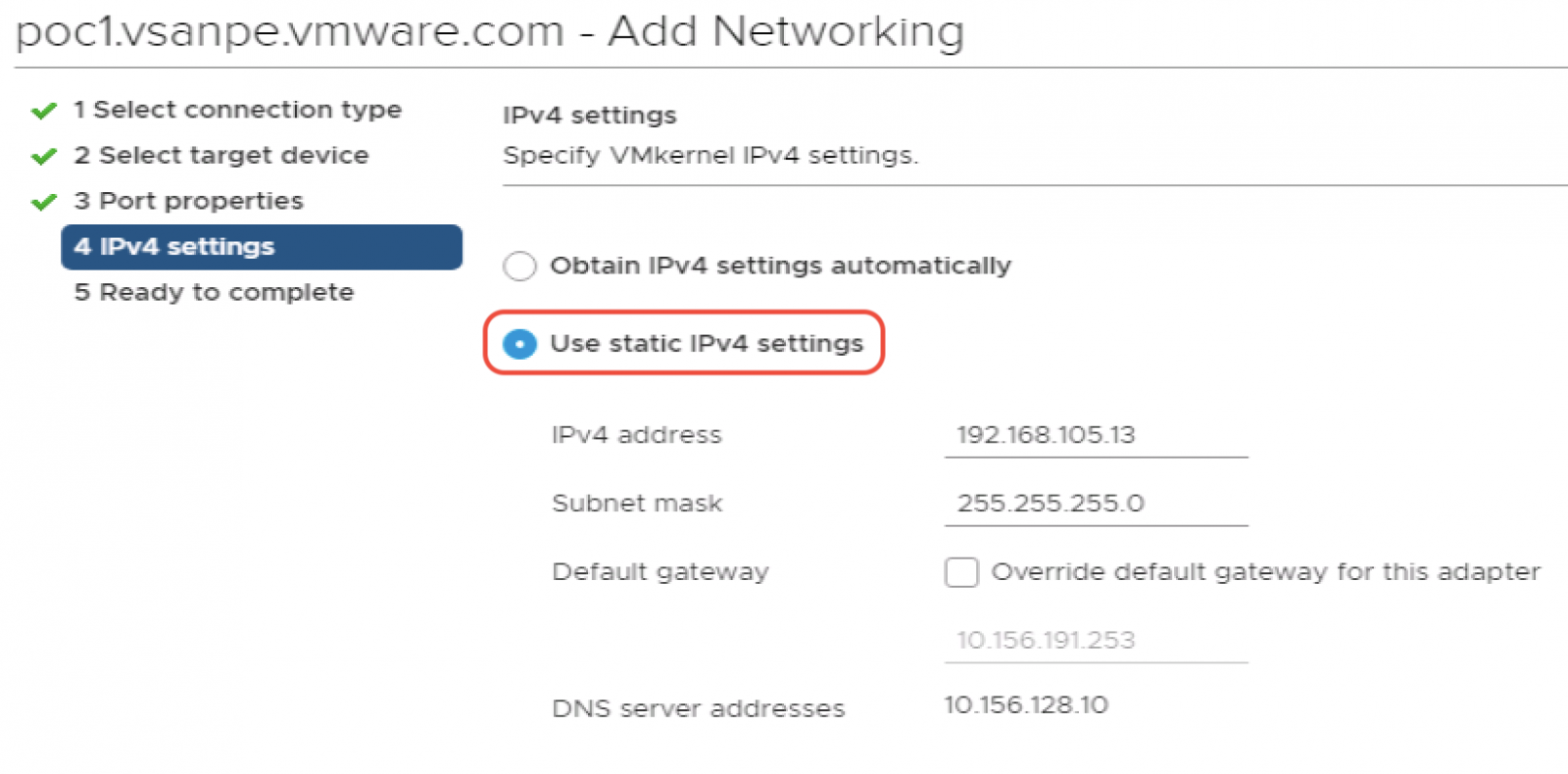 Obtain IPv4 settings automatically